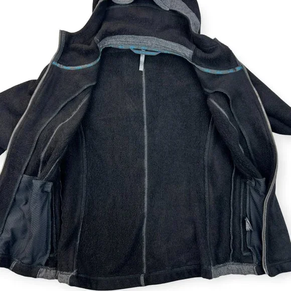 Kuhl Womens Alfpaca Hoodie Fleece Full Zip Black/Gray Outdoor Warm Wear Medium - Picture 3 of 16